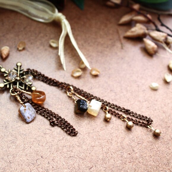 Brass Snowflake Hanging Charm - Picture 3 of 7